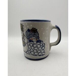 Vtg Louisville Stoneware Pottery Mug Snowman Snowballs Winter Christmas Mug USA